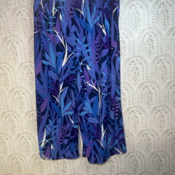 Bob Mackie Womens Size 1x Wearable Art Mutli Color Wide Leg Stretch Cropped - Picture 2 of 7